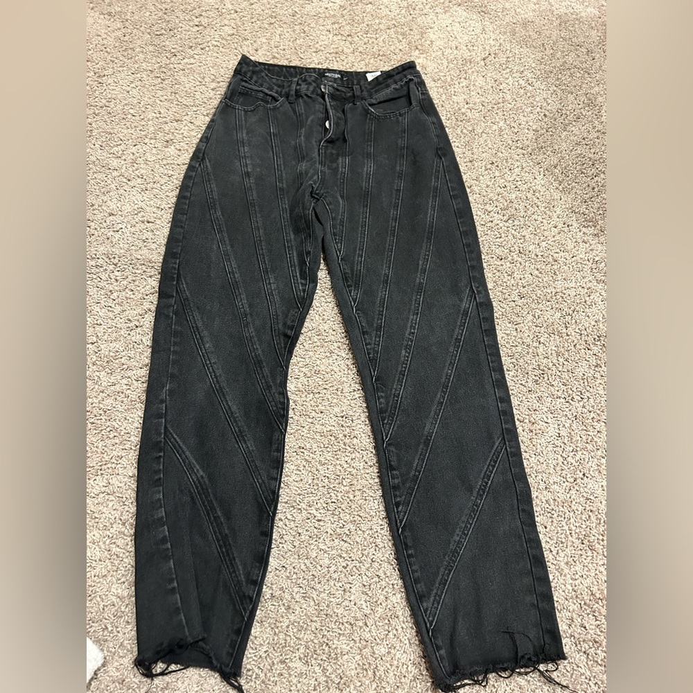 Nasty Gal black straight leg jeans size 6